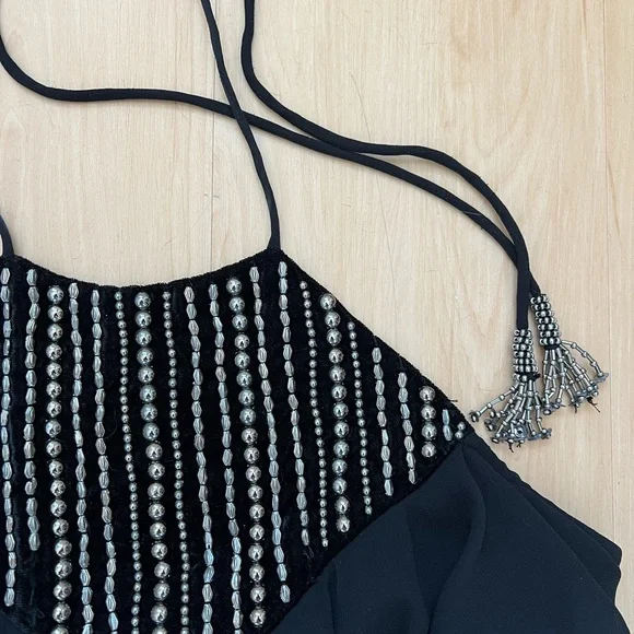 Black Zara Ruffle Mini Dress - Picture 5 of 7